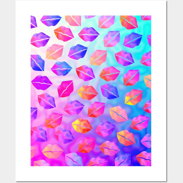 KISS Me Lips Makeup Lover Pattern Wall Art by SartorisArt1